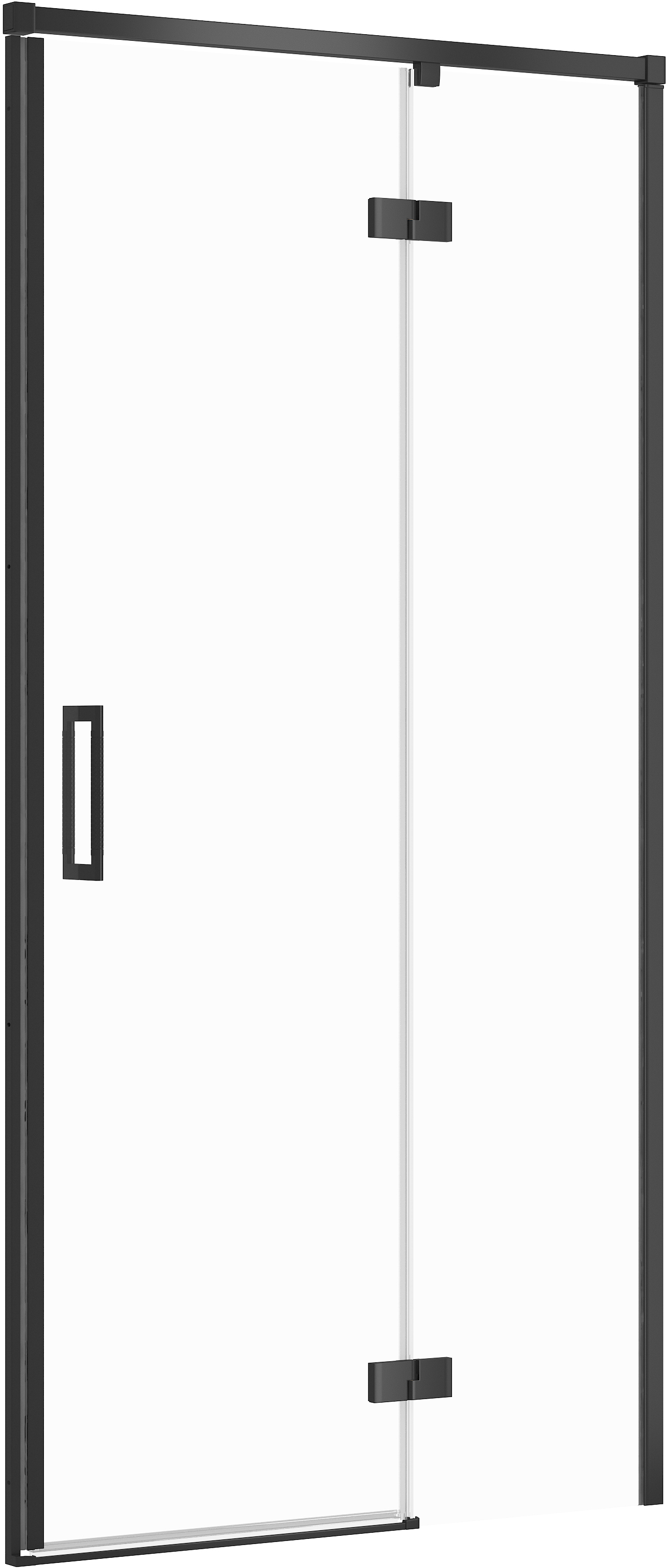 Cersanit Larga Duschtüren 100 cm aufklappbar schwarz Matte/durchsichtiges Glas S932-125
