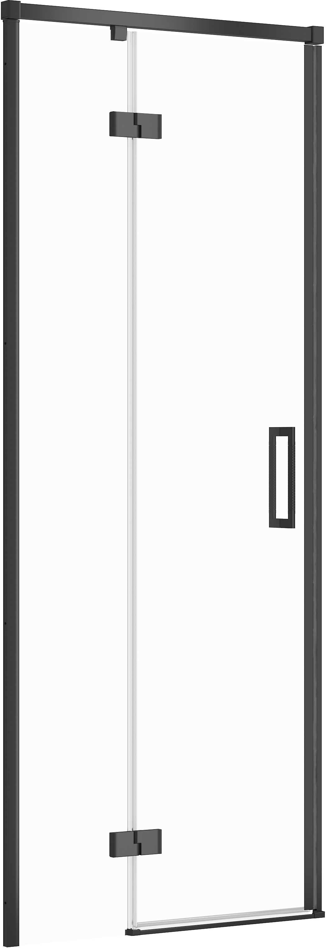 Cersanit Larga Duschtüren 80 cm aufklappbar schwarz Matte/durchsichtiges Glas S932-127