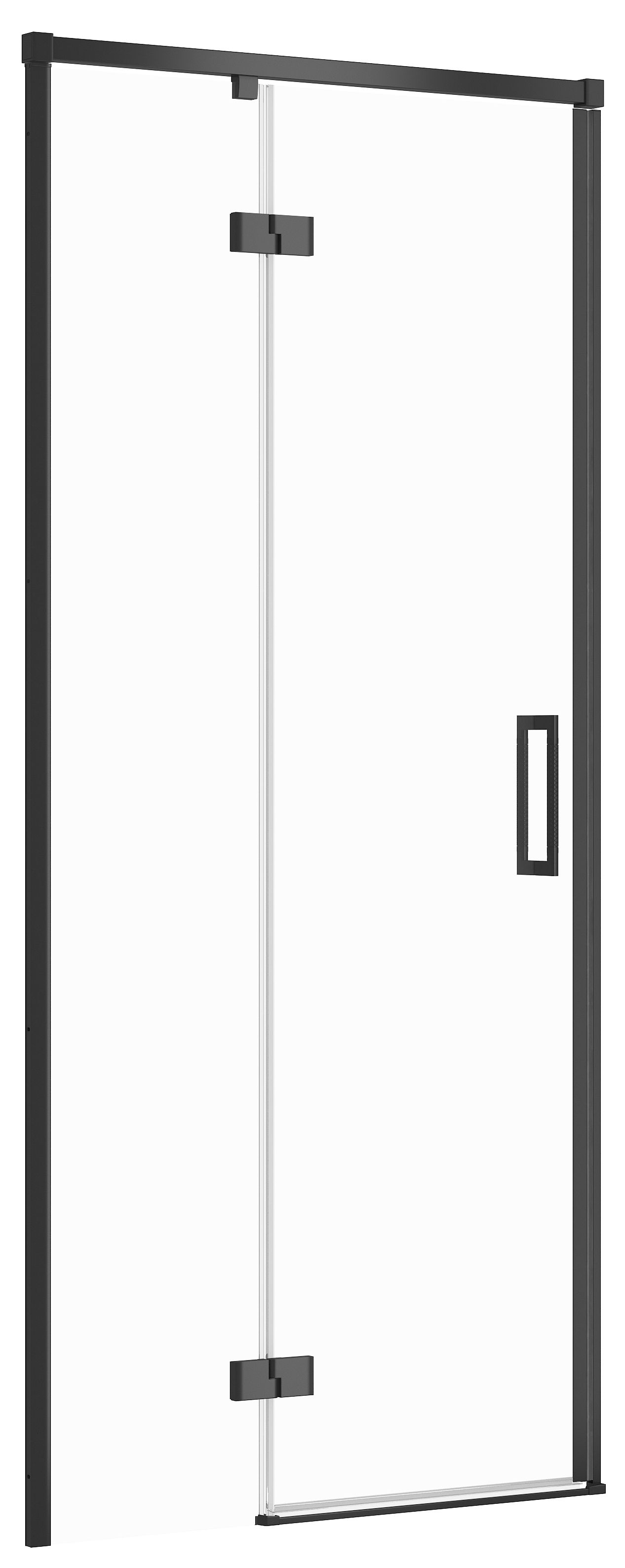 Cersanit Larga Duschtüren 90 cm aufklappbar schwarz Matte/durchsichtiges Glas S932-128