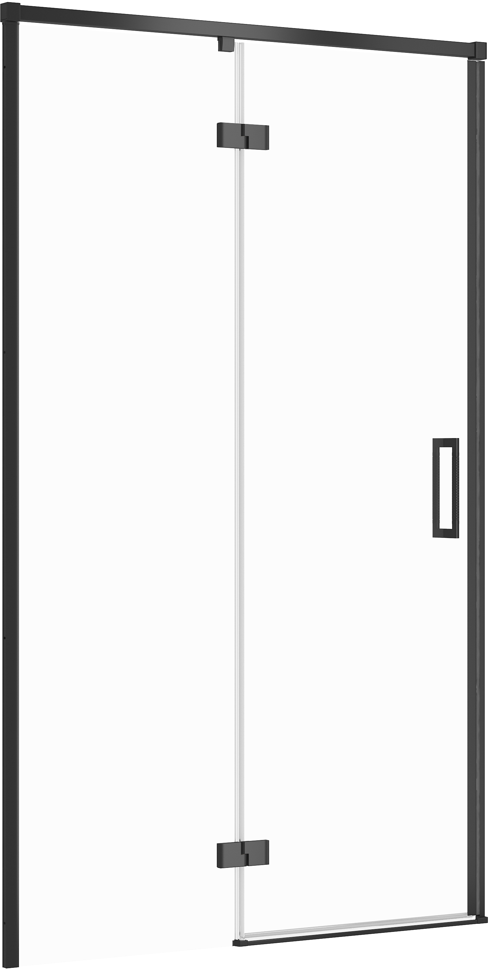 Cersanit Larga Duschtüren 120 cm aufklappbar schwarz Matte/durchsichtiges Glas S932-130