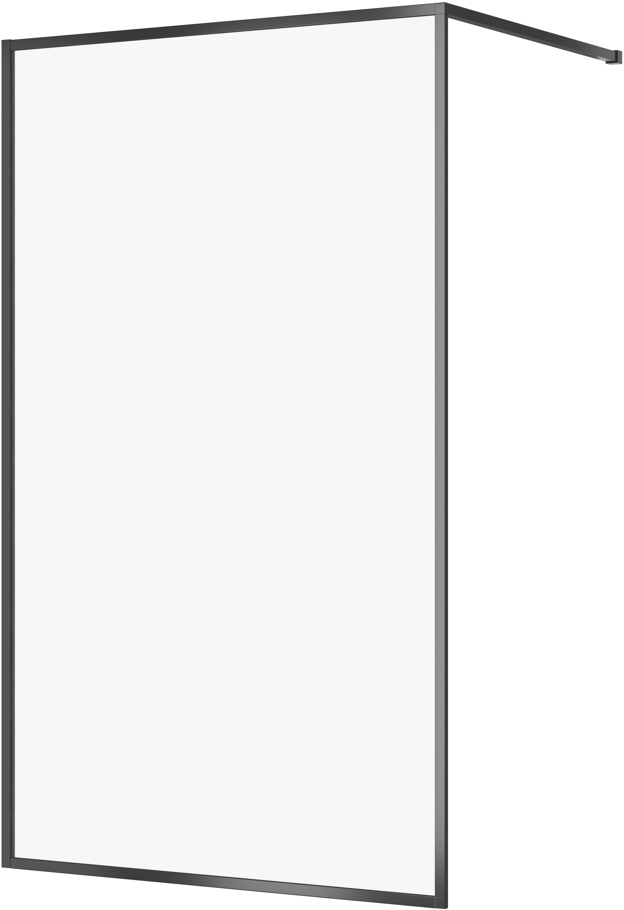 Cersanit Larga Begehbare Duschwand 120 cm schwarz Matte/durchsichtiges Glas S932-140