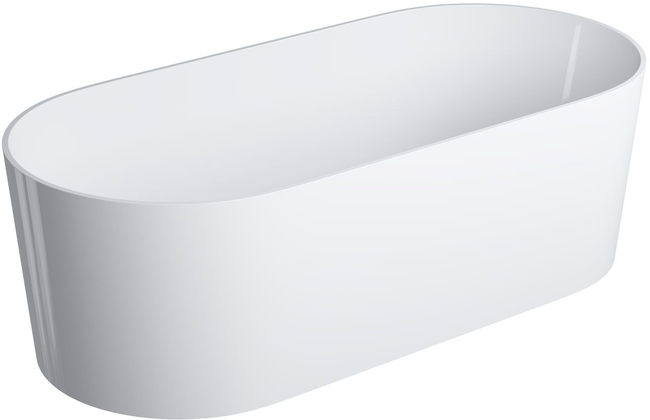 Omnires Ovo M+ Freistehende Badewanne 160x75 cm oval weiß OVOWWBM