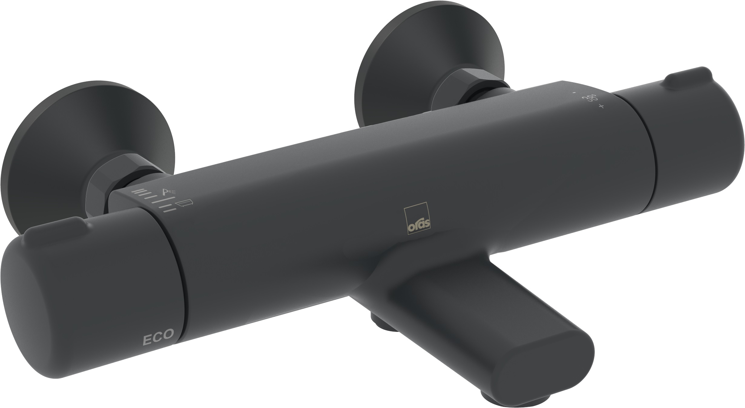 Oras Nova Badewannen- und Duscharmatur Wandmontage mit Thermostat schwarz 7462G-33