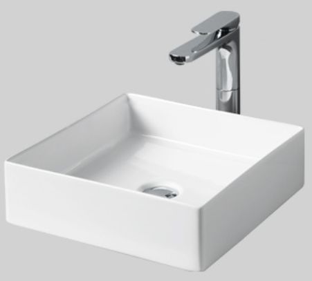 Art Ceram Scalino Waschbecken 38x38 cm quadratisch Aufsatzwaschbecken weiß SCL00101;00