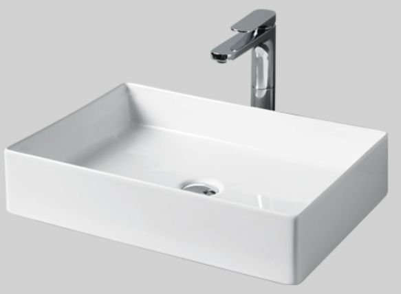 Art Ceram Scalino Waschbecken 55x38 cm rechteckig Aufsatzwaschbecken weiß SCL00201;00