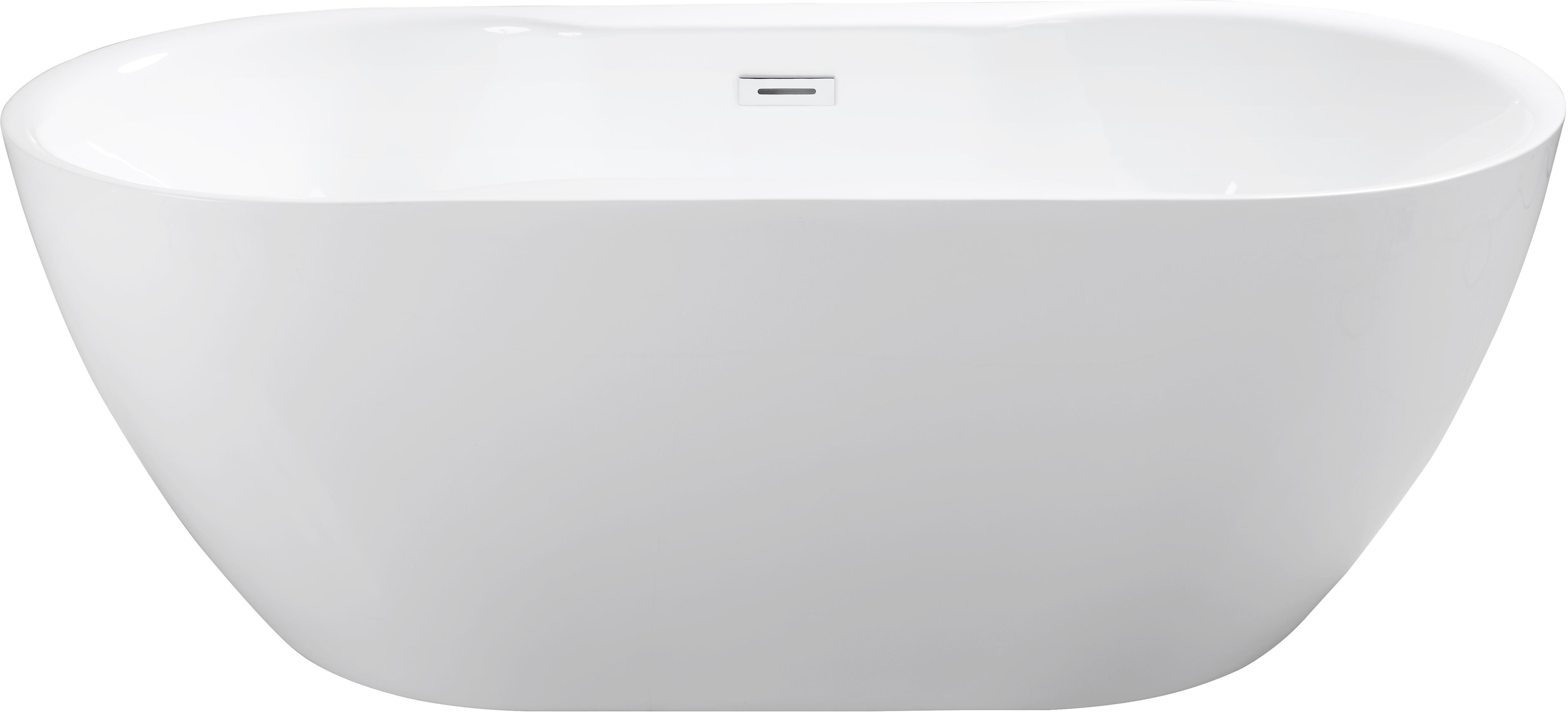 Besco Navia Freistehende Badewanne 160x80 cm oval weiß #WAS-160-NZL