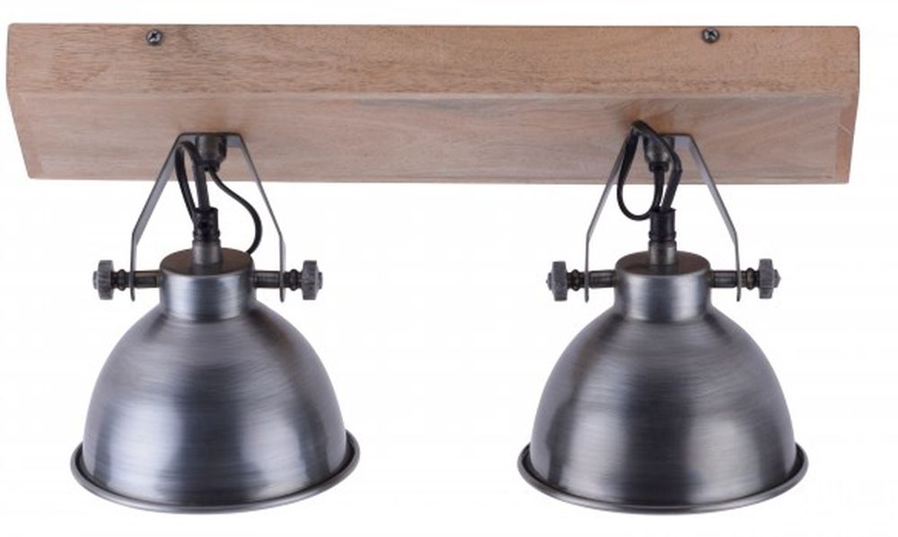 Just Light Samia Deckenlampe 2x40 W holz-eisen 11982-77