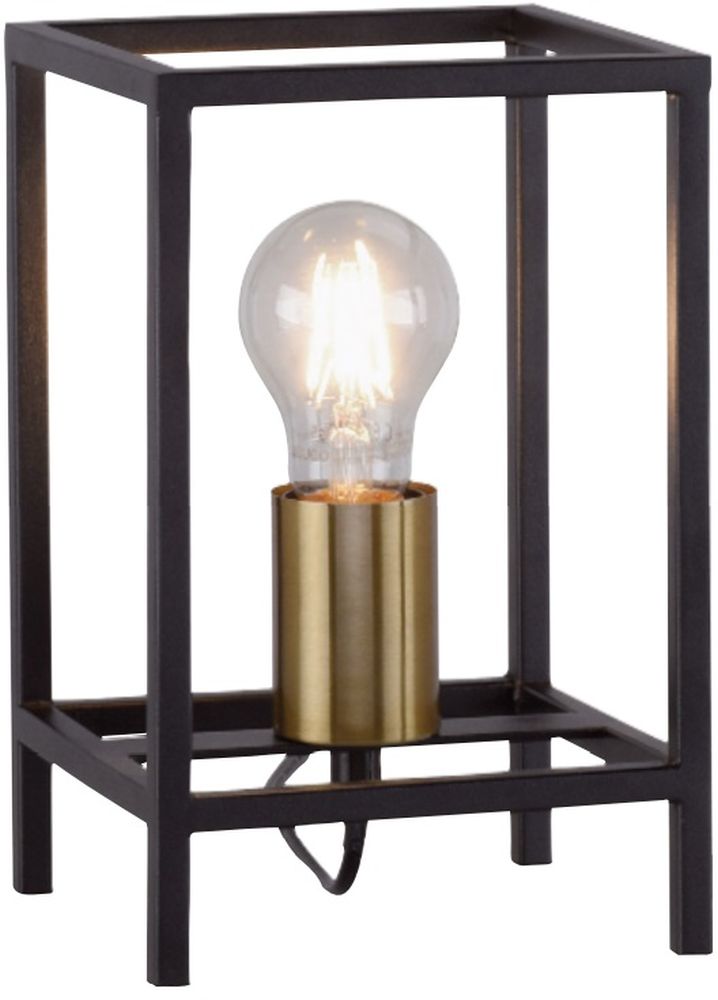 Just Light Fabio Tischlampe 1x60 W schwarz-messing 15812-60
