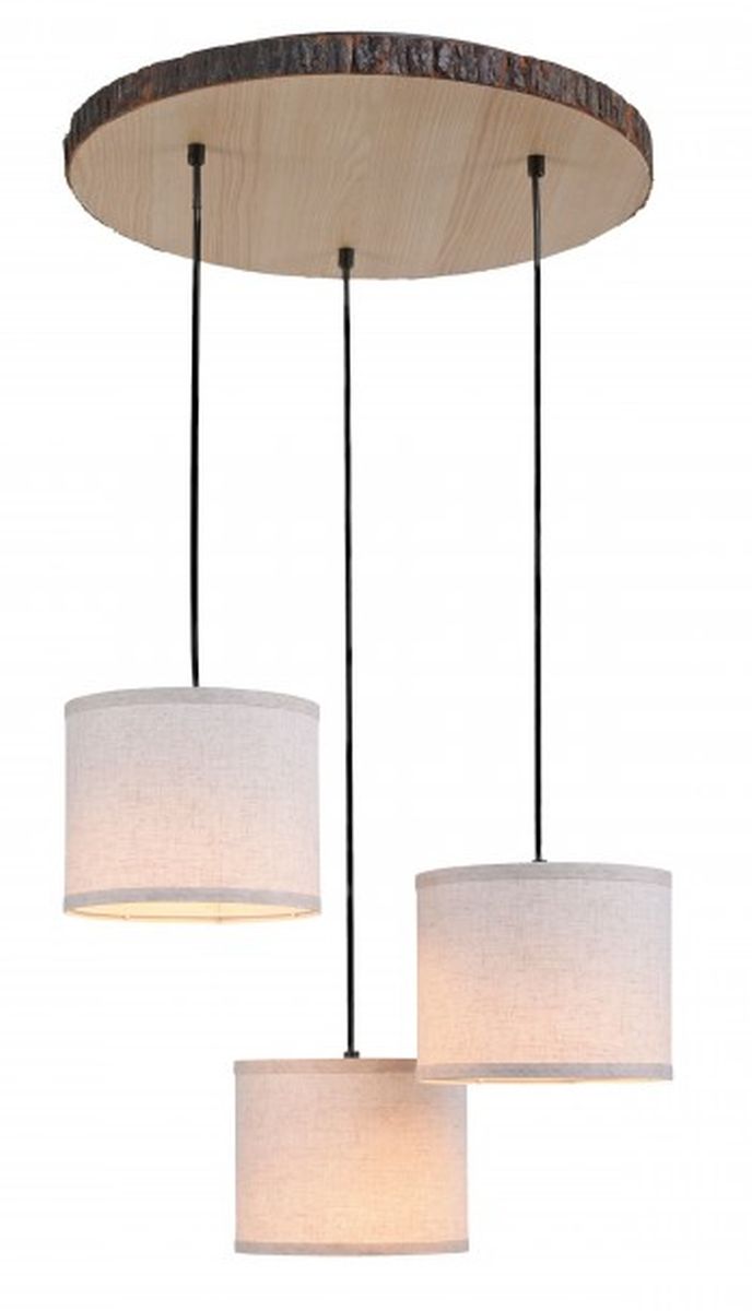 Just Light Bark Pendelleuchte 3x40 W schwarz-holz-beige 11236-79