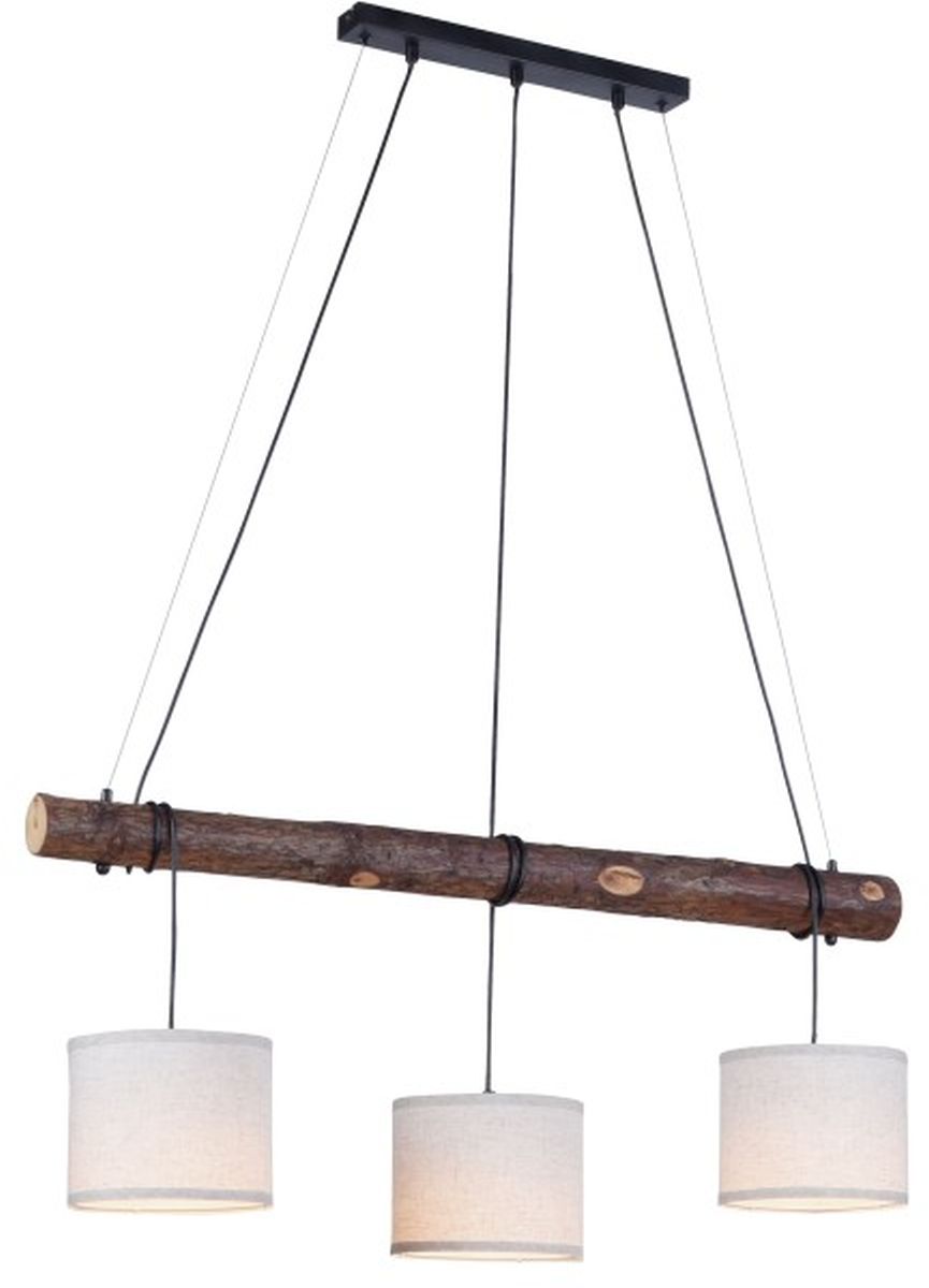 Just Light Bark Pendelleuchte 3x40 W schwarz-holz-beige 11238-79