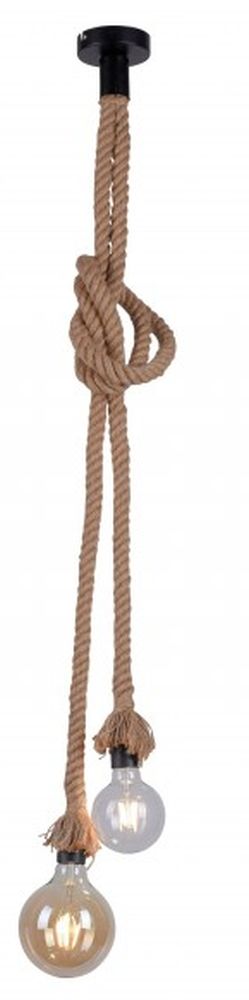 Just Light Rope Pendelleuchte 2x15 W schwarz-braun 15482-18