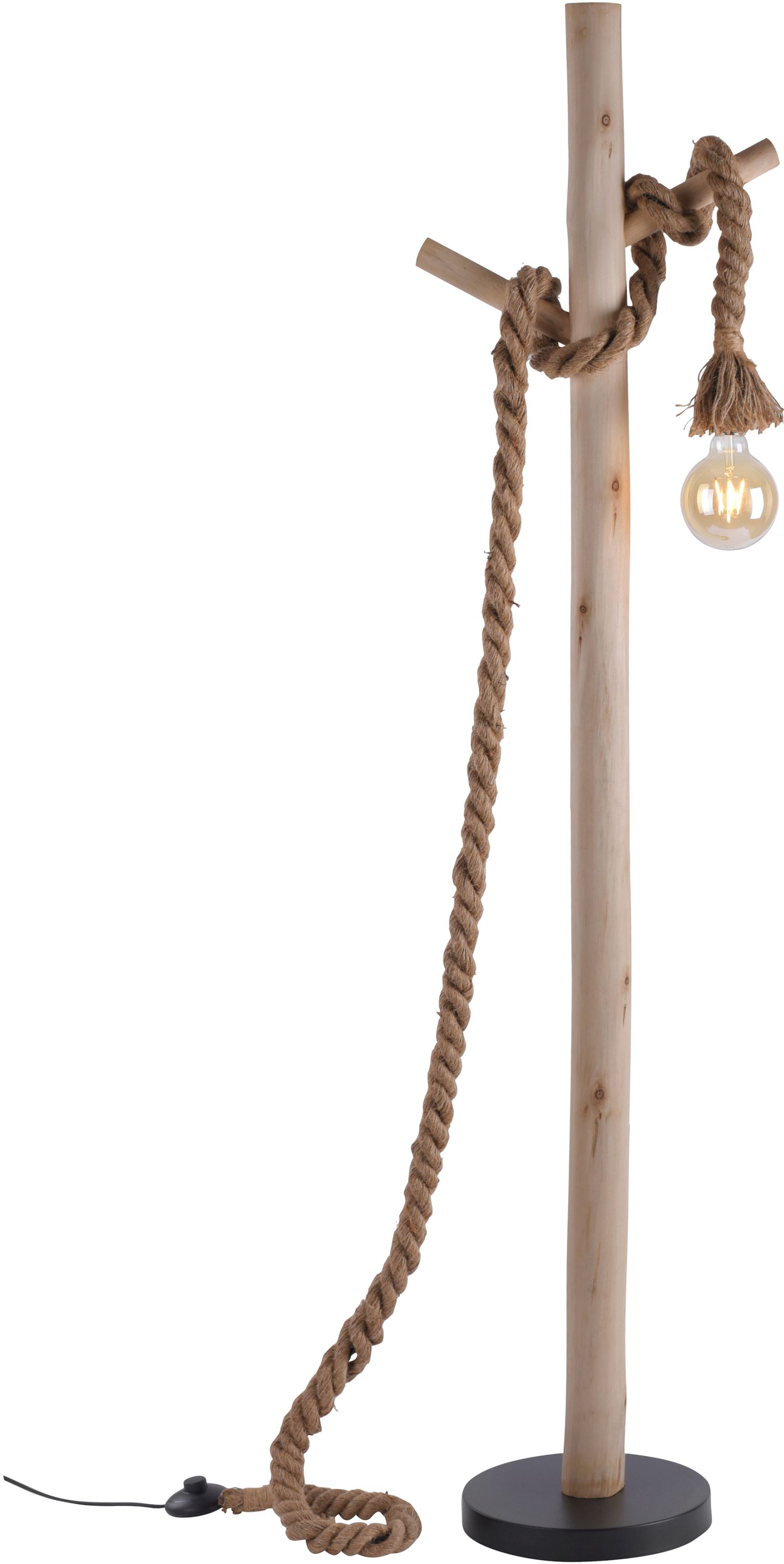 Just Light Rope Stehlampe 1x40 W schwarz-holz-braun 15484-18