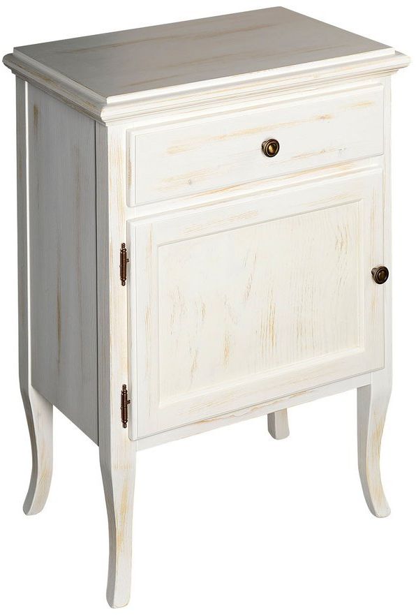 Sapho Retro Kabinett 58.5x37.5x80 cm Seitenschrank stehend weiß 1714