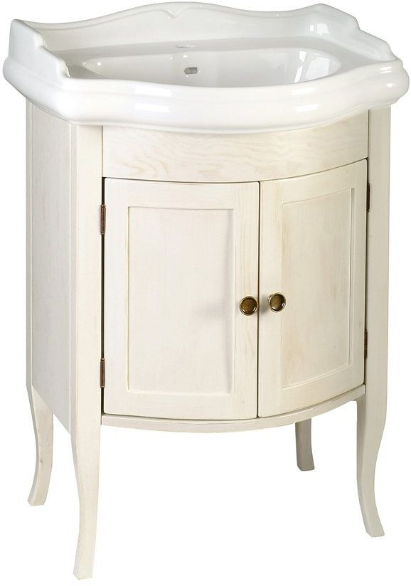 Sapho Retro Kabinett 60x45x93 cm Unterschrank stehend weiß 1684