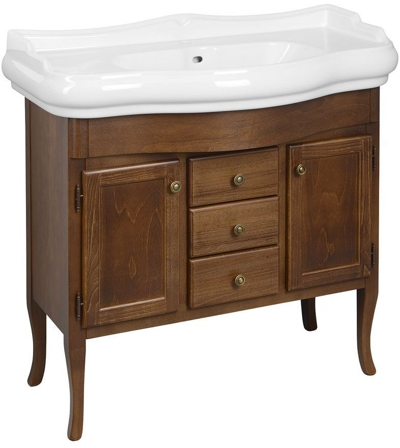 Sapho Retro Kabinett 89x36.5x80 cm Unterschrank stehend buche 1620