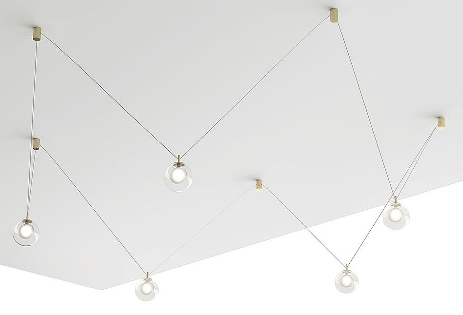 Miloox Aladino Pendelleuchte 5x40 W transparent-gold 1744.144