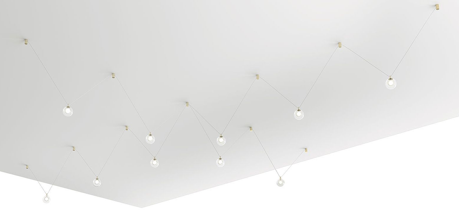 Miloox Aladino Pendelleuchte x40 W transparent-gold 1744.149