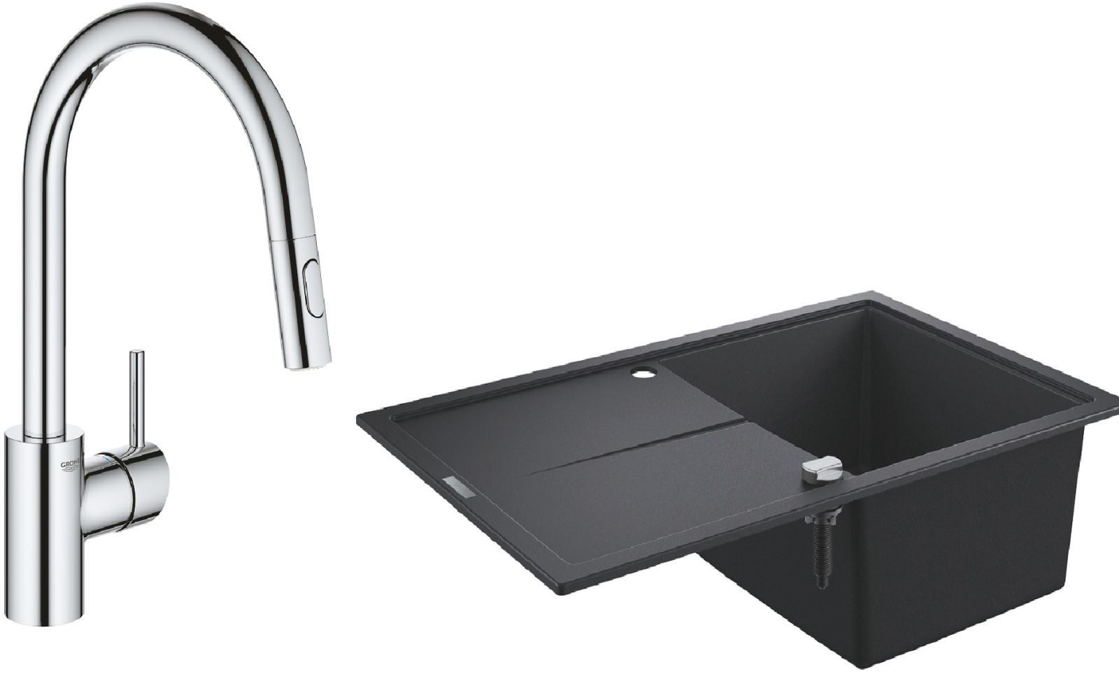 Set Granitspüle Grohe K400 31639AP0, Küchenarmatur Grohe Concetto 31483002