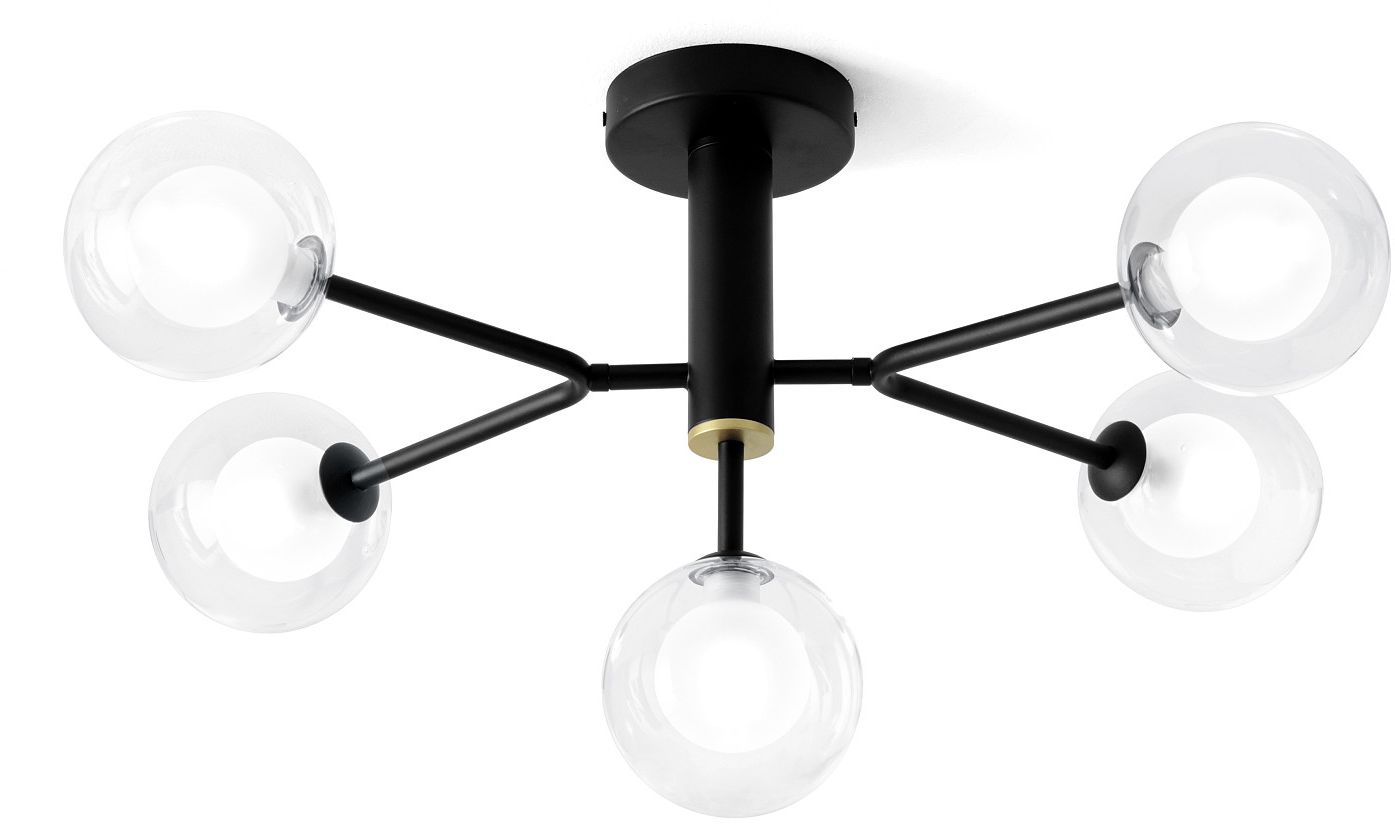 Miloox Cosmo Deckenlampe 5x40 W schwarz-transparent 1744.166