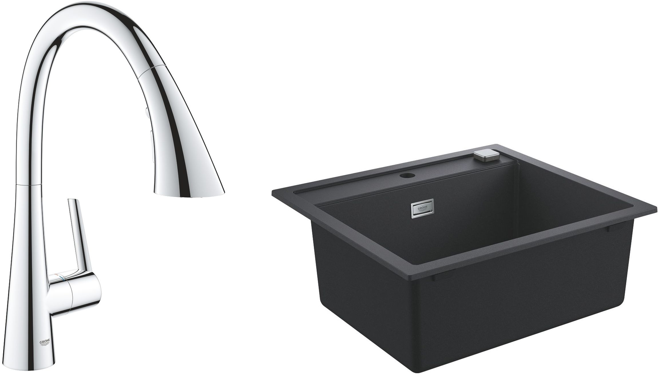 Set Küchenarmatur Grohe Zedra 32294002, Granitspüle Grohe K700 31651AP0