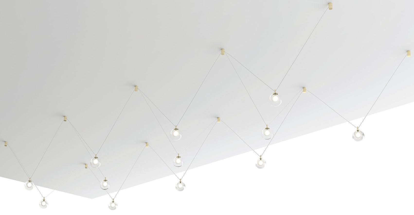 Miloox Aladino Pendelleuchte x40 W transparent-gold 1744.172