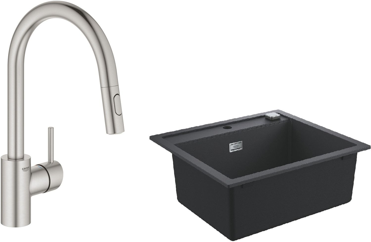 Set Granitspüle Grohe K700 31651AP0, Küchenarmatur Grohe Concetto 31483DC2
