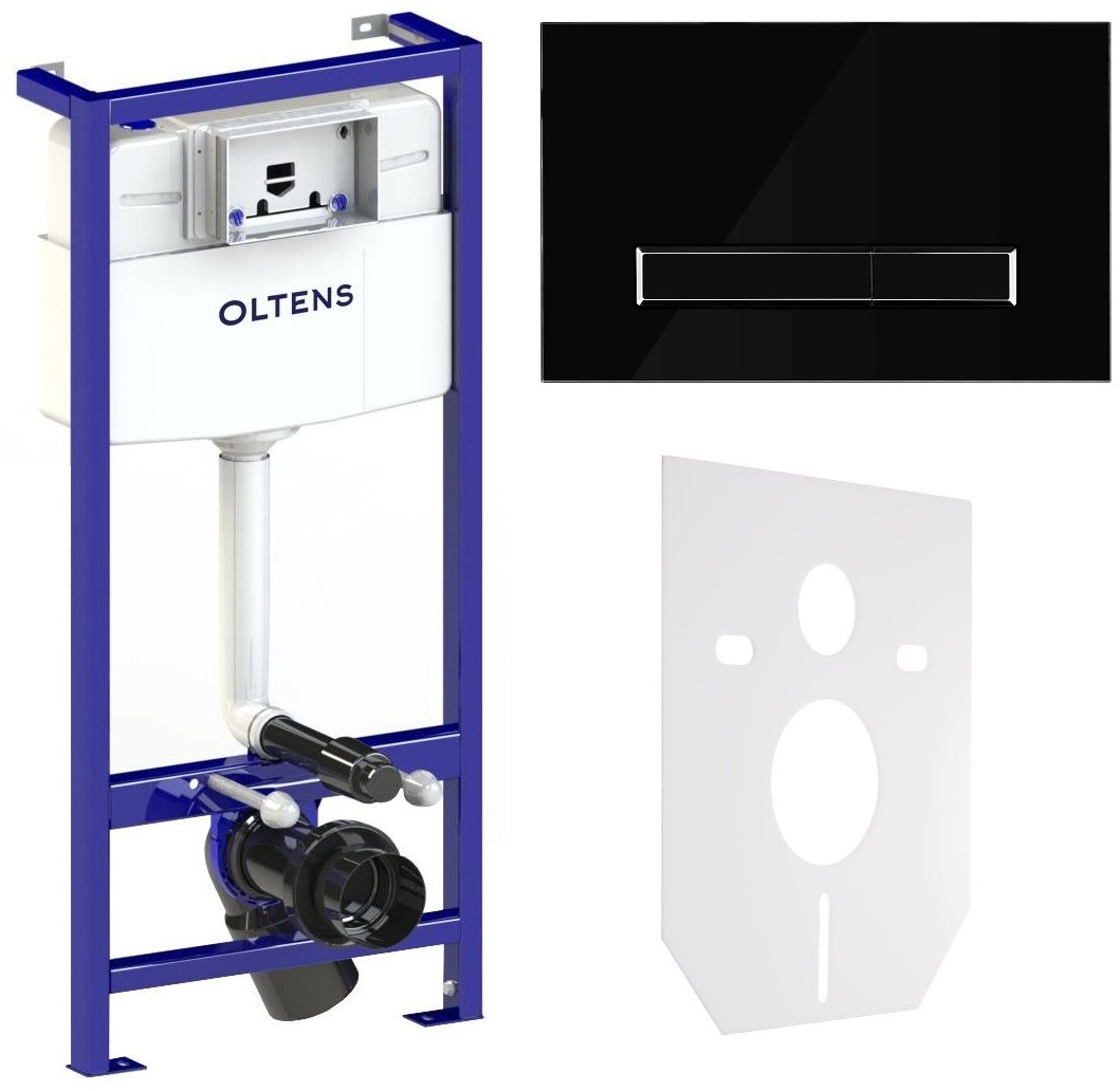 Set Unterputzrahmen Oltens Triberg 50001000, Betätigungsplatte Oltens Torne 57200300, 49301000