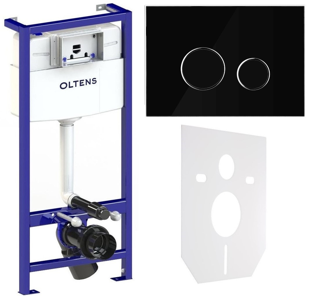 Set Unterputzrahmen Oltens Triberg 50001000, Betätigungsplatte Oltens Lule 57201300, 49301000