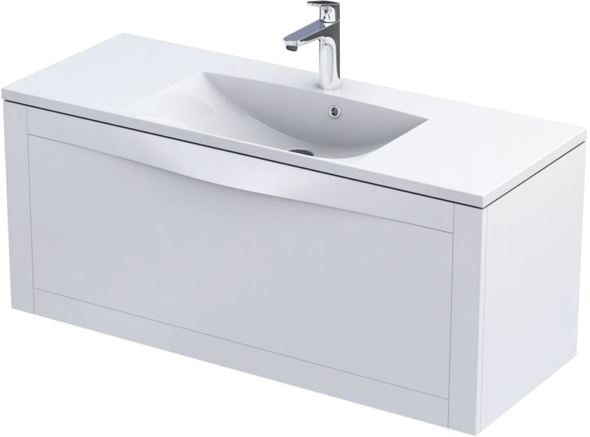 Oristo Skagen Kabinett 120x45.5x50 cm Unterschrank hängend weiß OR49-SD1S-120-2