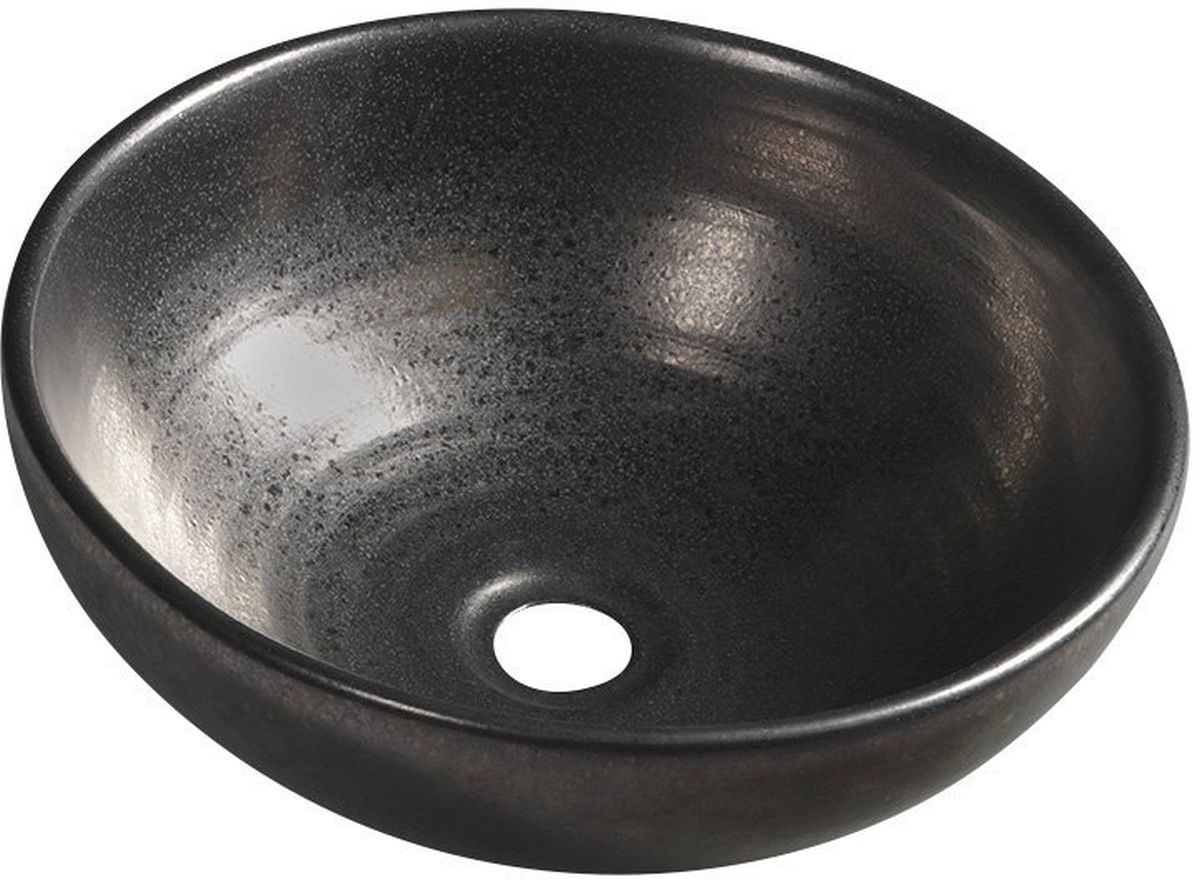 Sapho Attila Waschbecken 42.5x42.5 cm rund Aufsatzwaschbecken braun/beige DK010