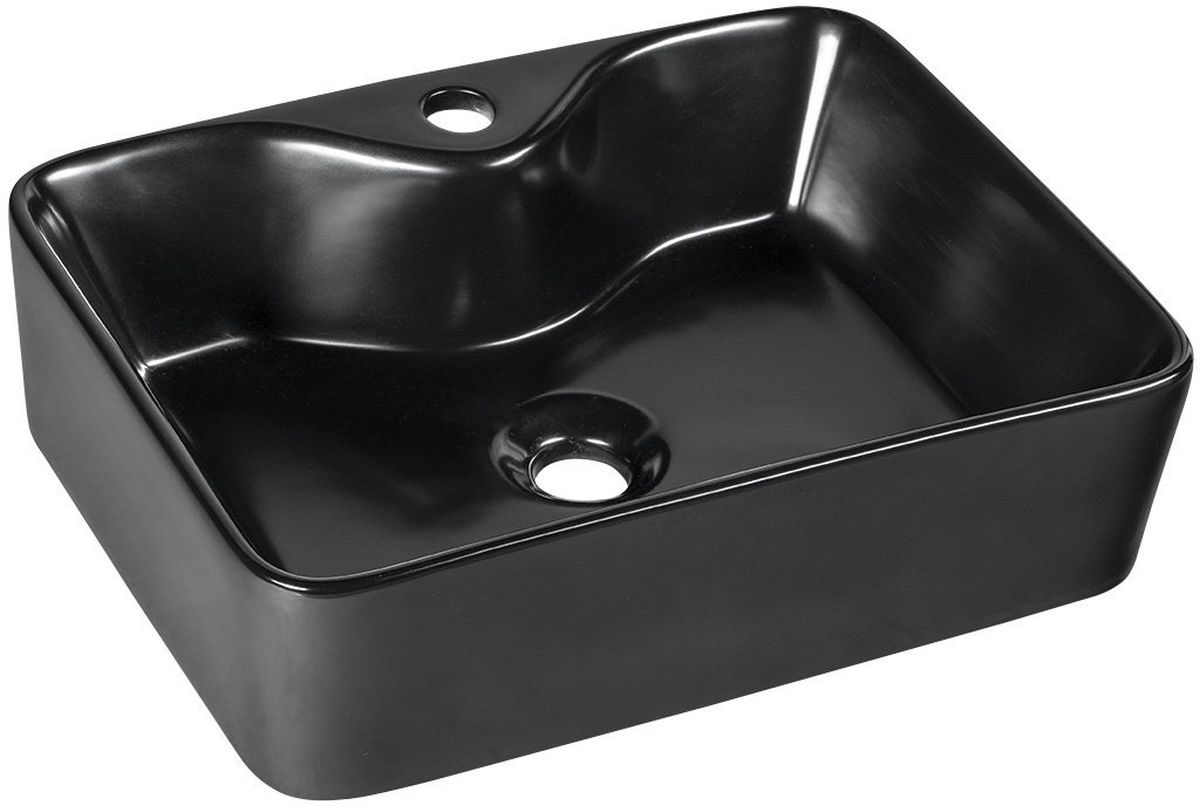 Sapho Balena Waschbecken 48x37 cm rechteckig Aufsatzwaschbecken schwarz BH7013B
