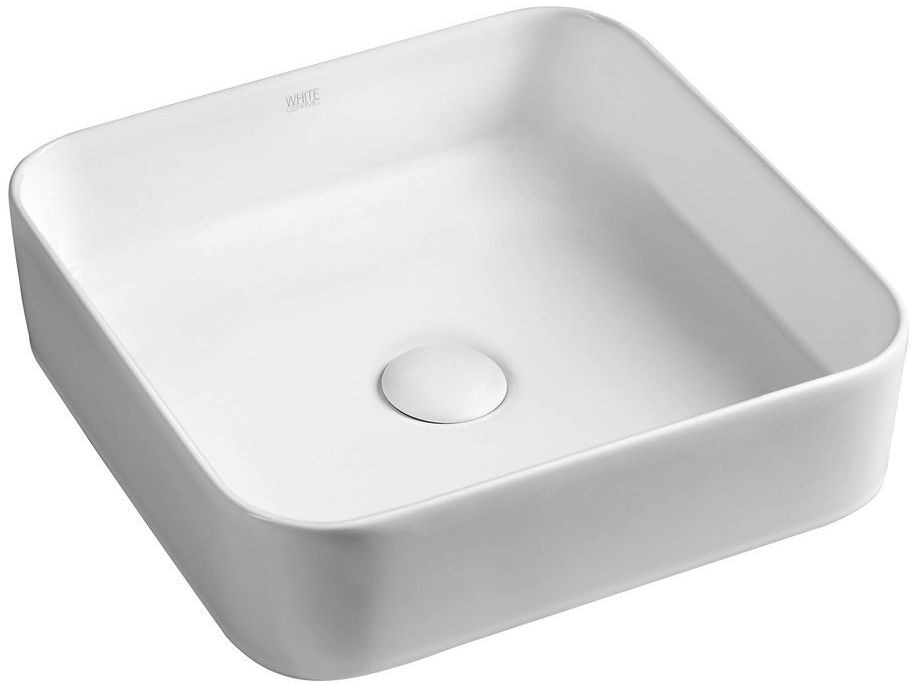 Sapho Blade Waschbecken 40x40 cm quadratisch Aufsatzwaschbecken weiß WH050