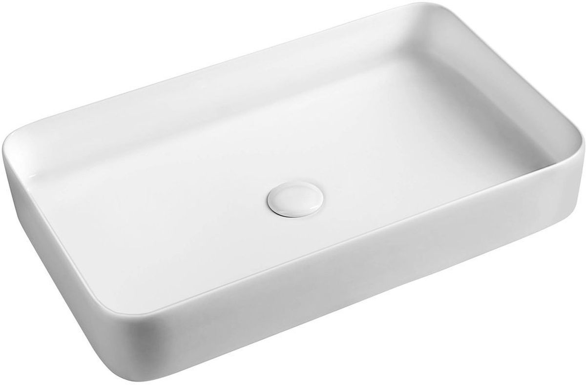 Sapho Blade Waschbecken 65x40 cm rechteckig Aufsatzwaschbecken weiß WH051