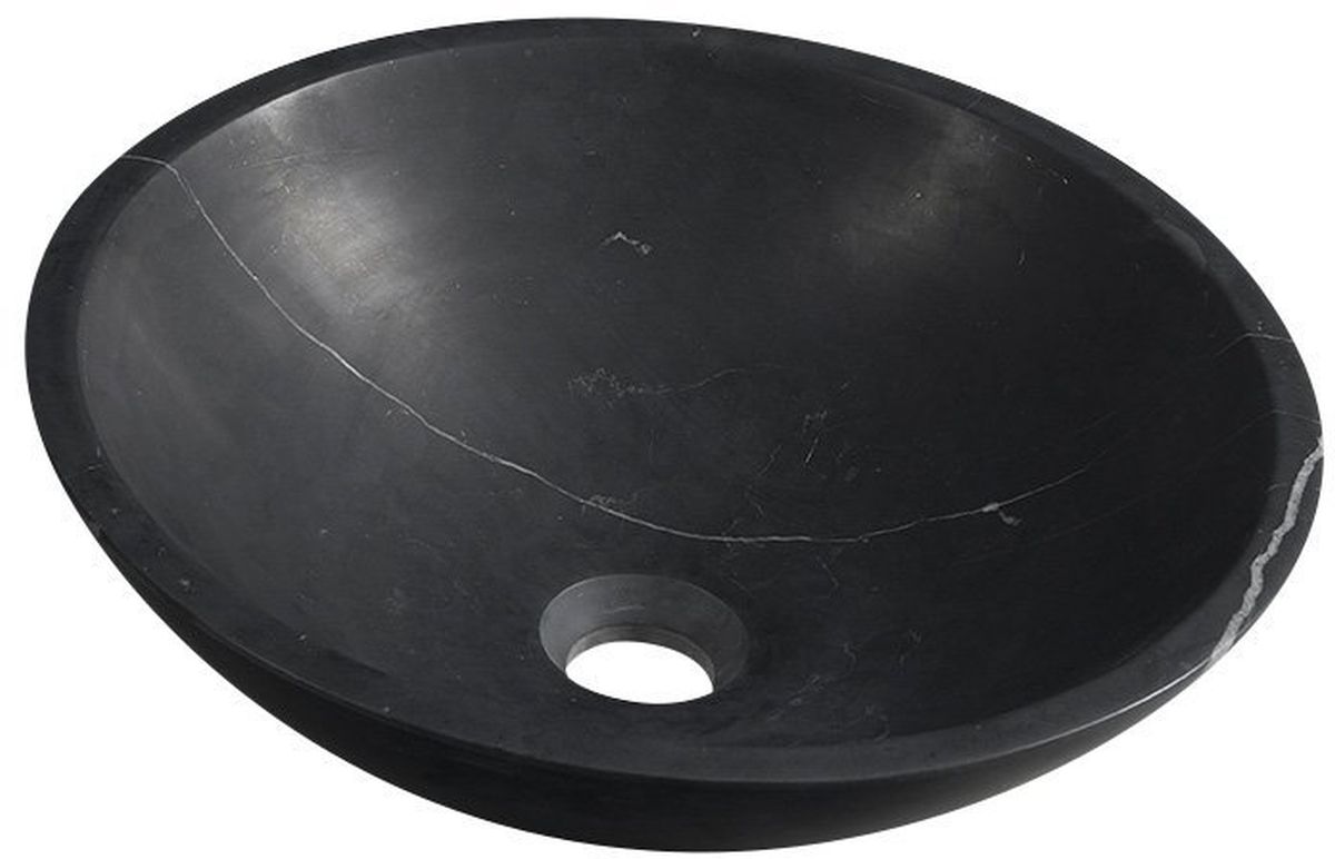 Sapho Blok Waschbecken 40x40 cm rund Aufsatzwaschbecken schwarz 2401-35