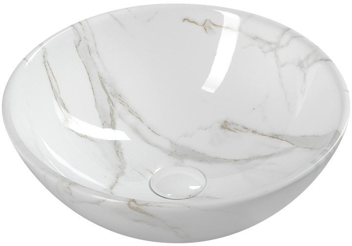 Sapho Dalma Waschbecken 42x42 cm rund Aufsatzwaschbecken weiß MM117