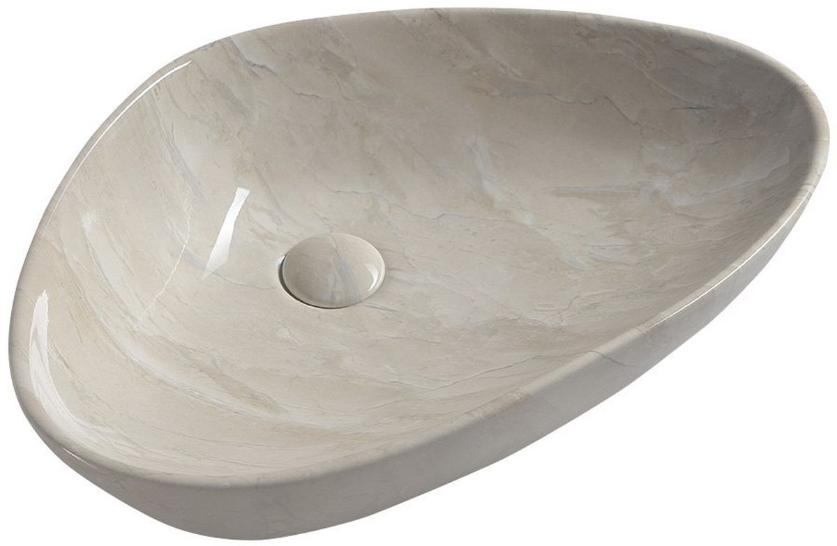 Sapho Dalma Waschbecken 58.5x39 cm oval Aufsatzwaschbecken braun/beige MM227
