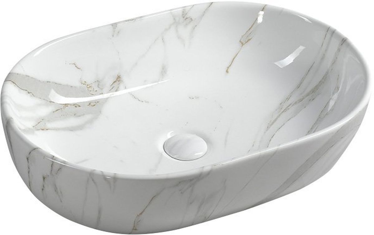 Sapho Dalma Waschbecken 59x42 cm oval Aufsatzwaschbecken weiß MM417