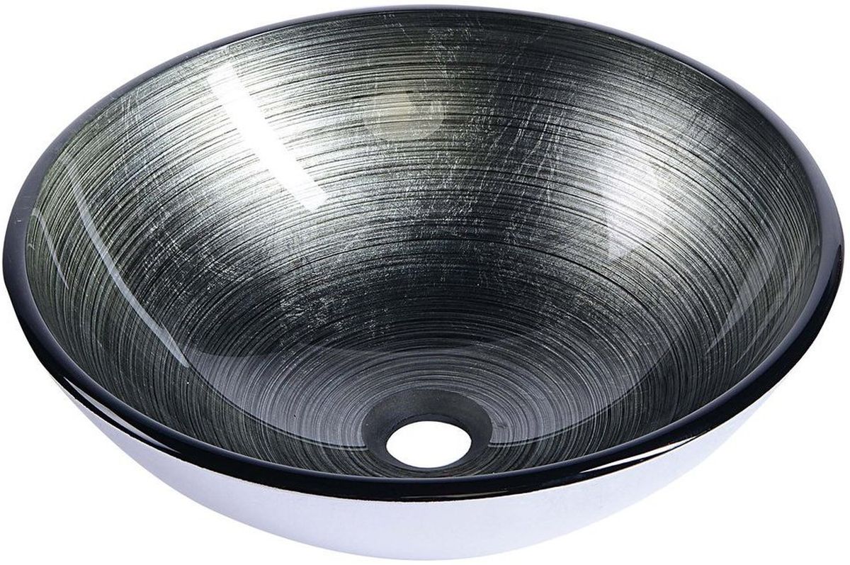 Sapho Beauty Waschbecken 42x42 cm rund Aufsatzwaschbecken grauer Stein-silber 2501-20