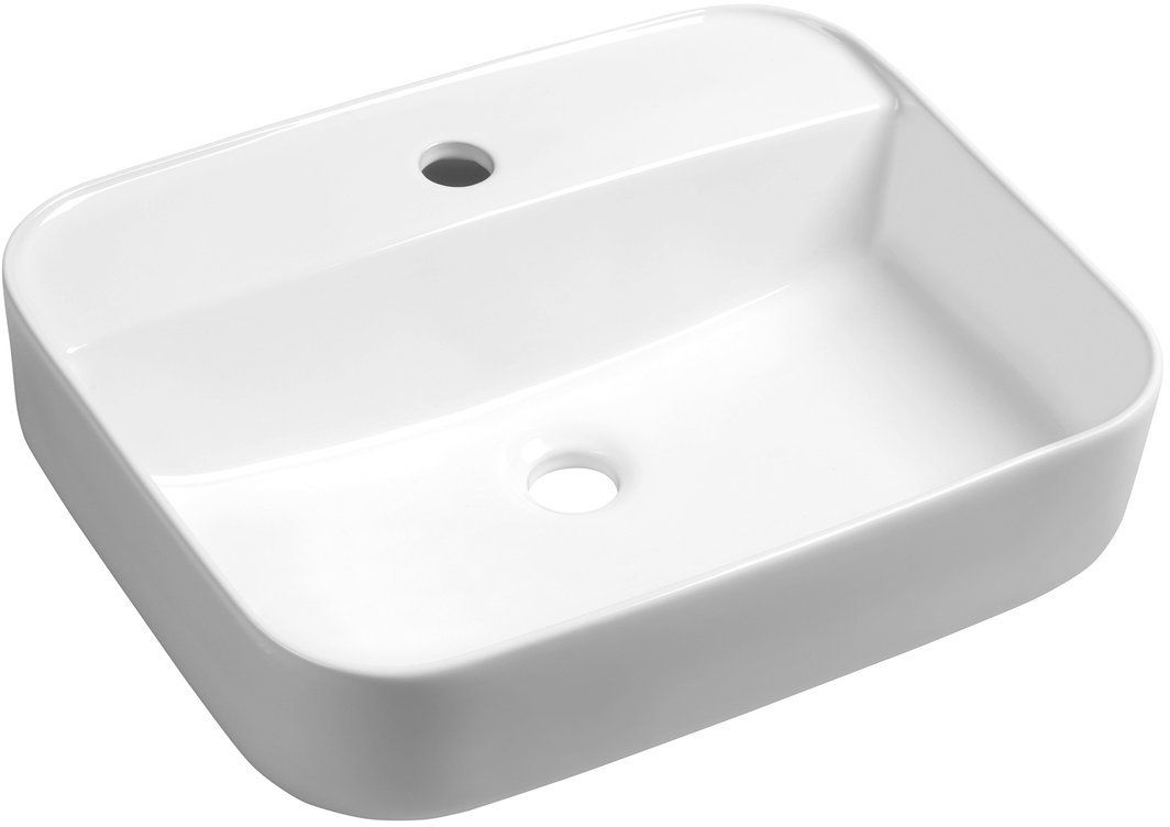 Sapho Garda Waschbecken 50x40 cm rechteckig Aufsatzwaschbecken weiß AR452