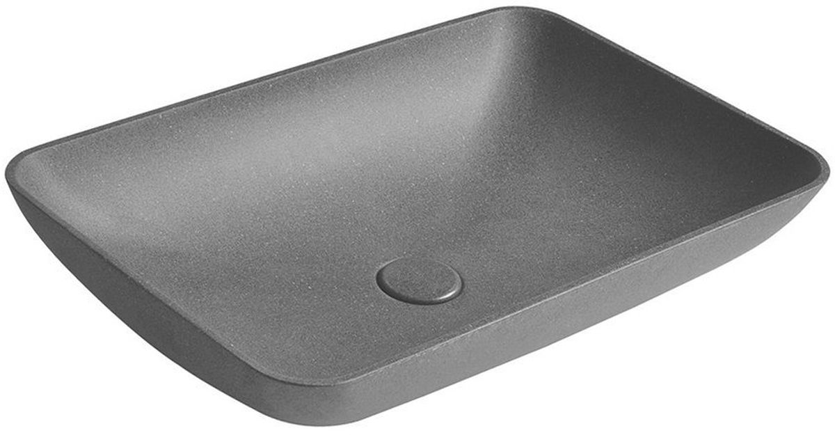 Sapho Infrane Waschbecken 57x37 cm rechteckig Aufsatzwaschbecken schwarz AR464