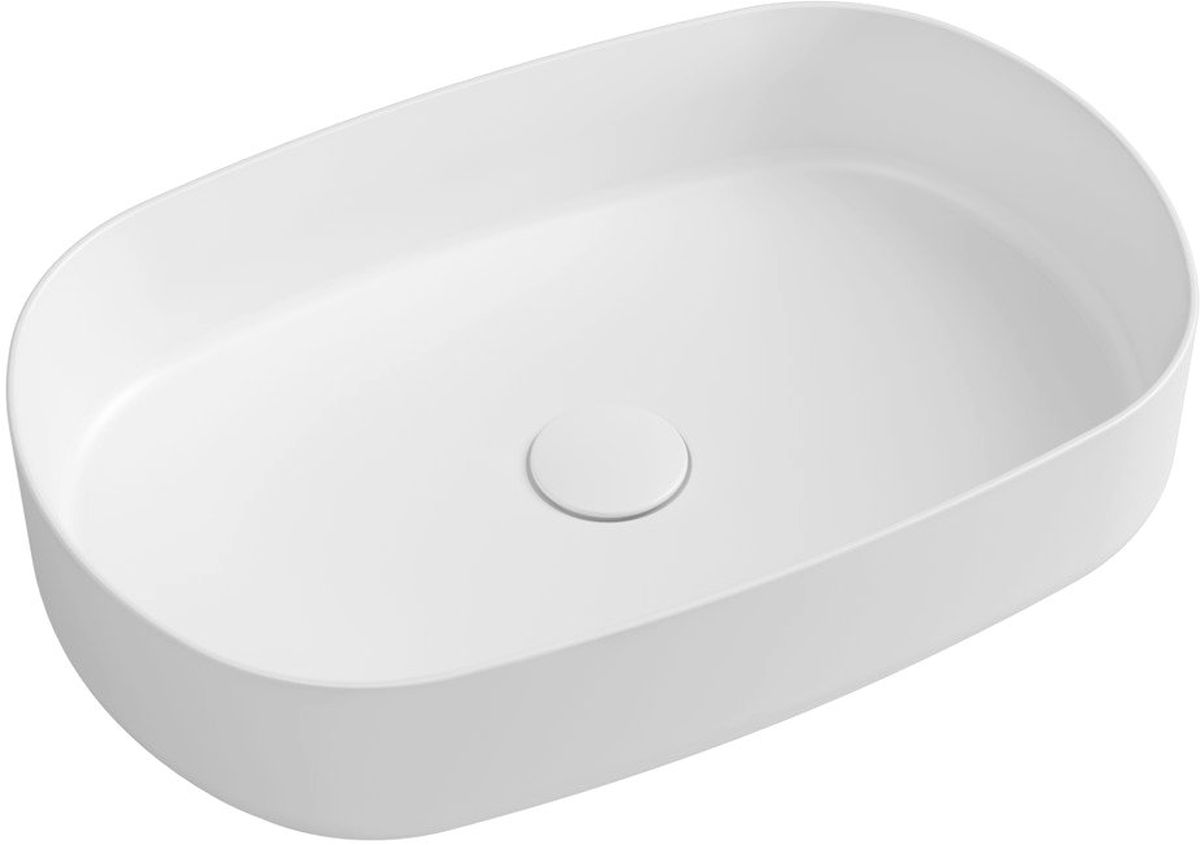 Isvea Infinity Waschbecken 55x36 cm oval Aufsatzwaschbecken weiß 10NF65055