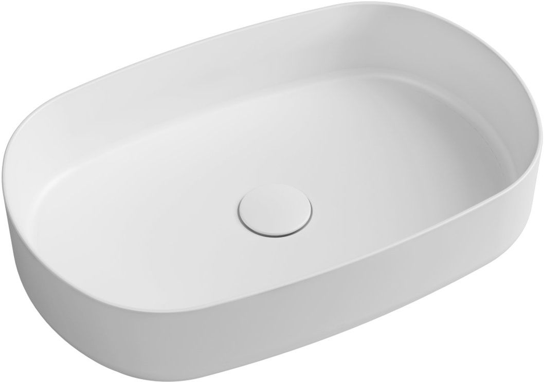 Isvea Infinity Waschbecken 55x36 cm oval Aufsatzwaschbecken weiß 10NF65055-2L