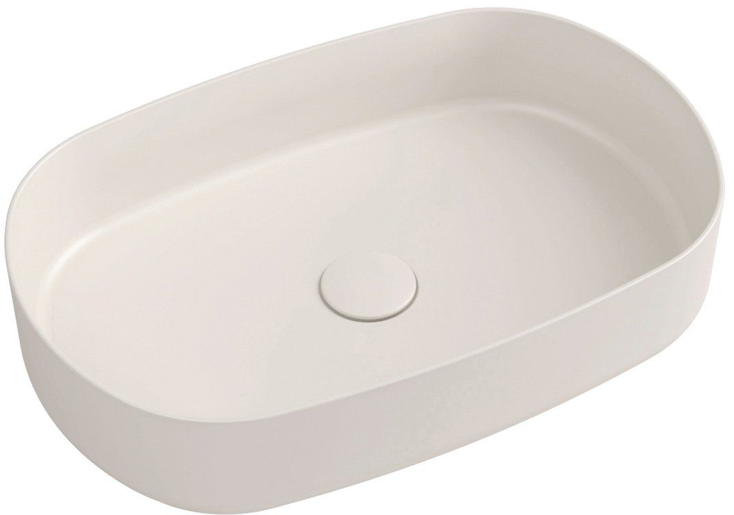 Isvea Infinity Waschbecken 55x36 cm oval Aufsatzwaschbecken braun/beige 10NF65055-2K