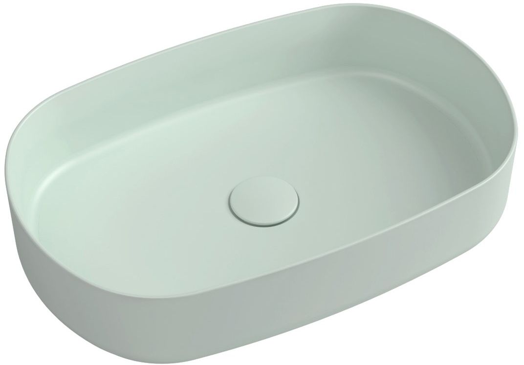 Isvea Infinity Waschbecken 55x36 cm oval Aufsatzwaschbecken grün 10NF65055-2T