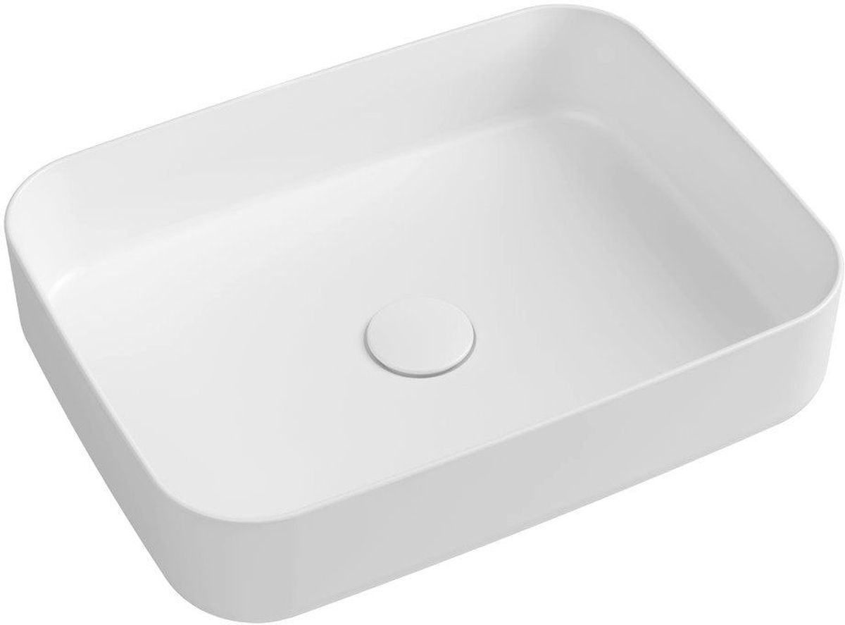 Isvea Infinity Waschbecken 50x36 cm rechteckig Aufsatzwaschbecken weiß 10NF65050