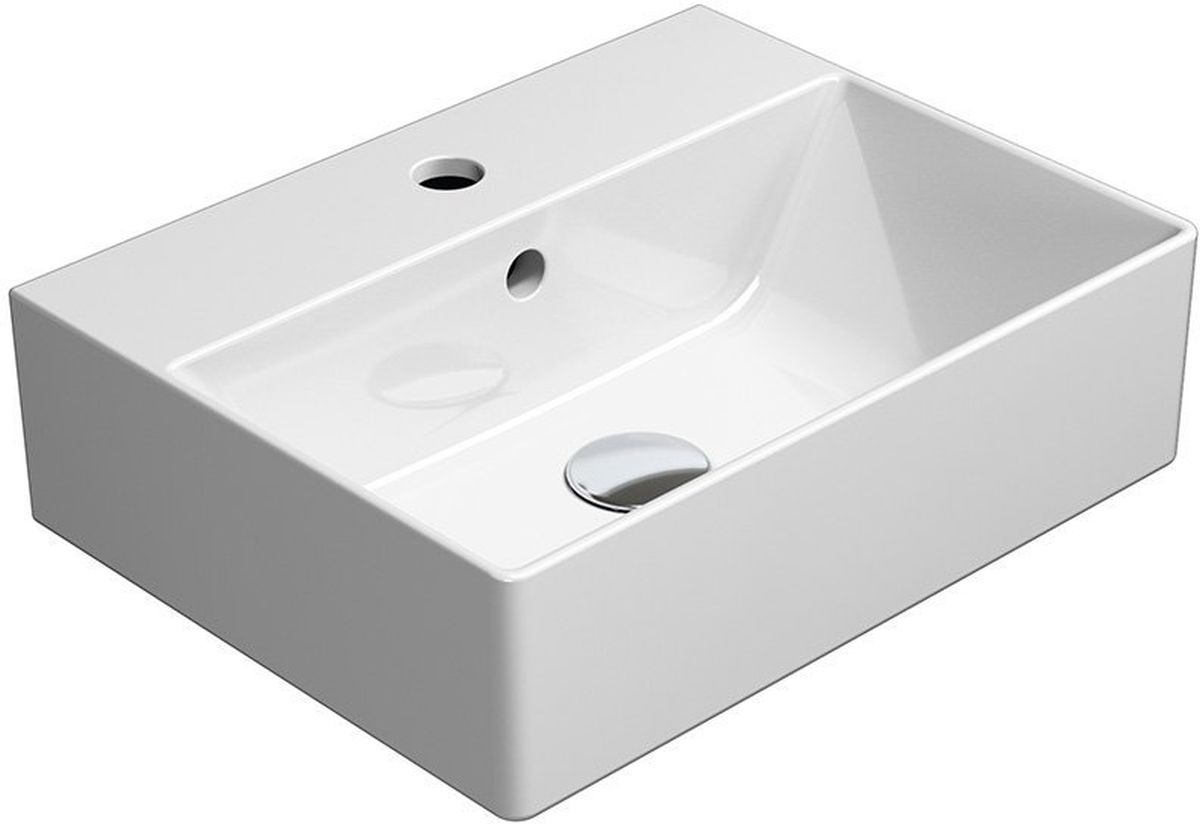 GSI Kube X Waschbecken 45x35 cm rechteckig Klassisch-Aufsatzwaschbecken weiß 9485111