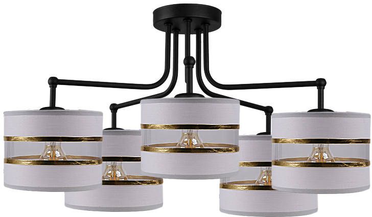 Candellux Andy Deckenlampe 5x40 W schwarz-gold-grau 35-00521