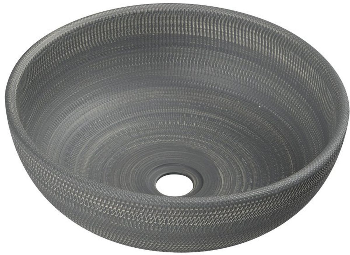 Sapho Priori Waschbecken 41x41 cm rund Aufsatzwaschbecken grauer Stein PI024