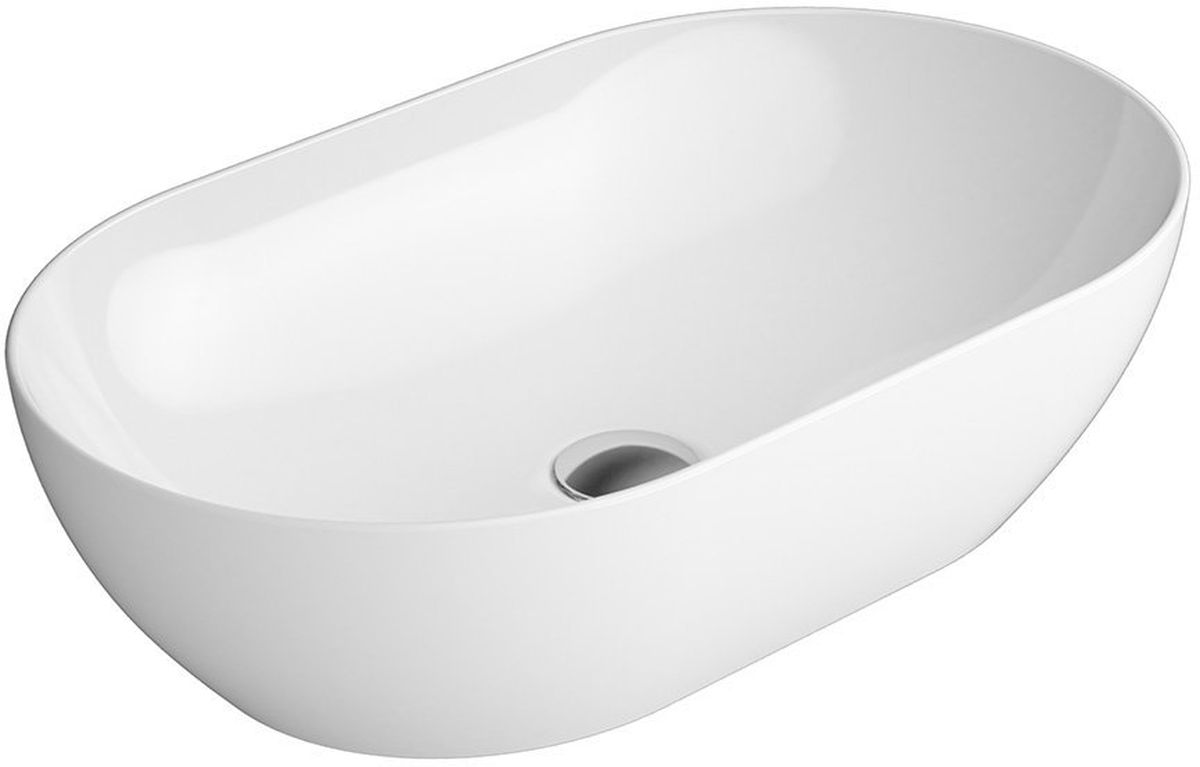 GSI Pura Waschbecken 60x37 cm oval Aufsatzwaschbecken weiß 883411