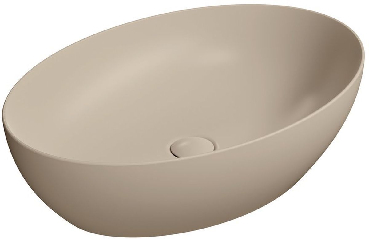 GSI Pura Waschbecken 60x42 cm oval Aufsatzwaschbecken braun/beige 884208
